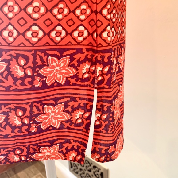 Old Navy Geometric Red 3/4 Sleeve Shift Dress - Picture 7 of 8